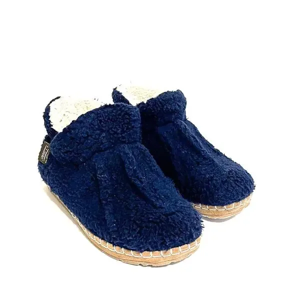 LL Bean Cozy Slipper Women Booties Shoes Size 7 Blue Pile Sherpa Fleece #507186 - Picture 2 of 8